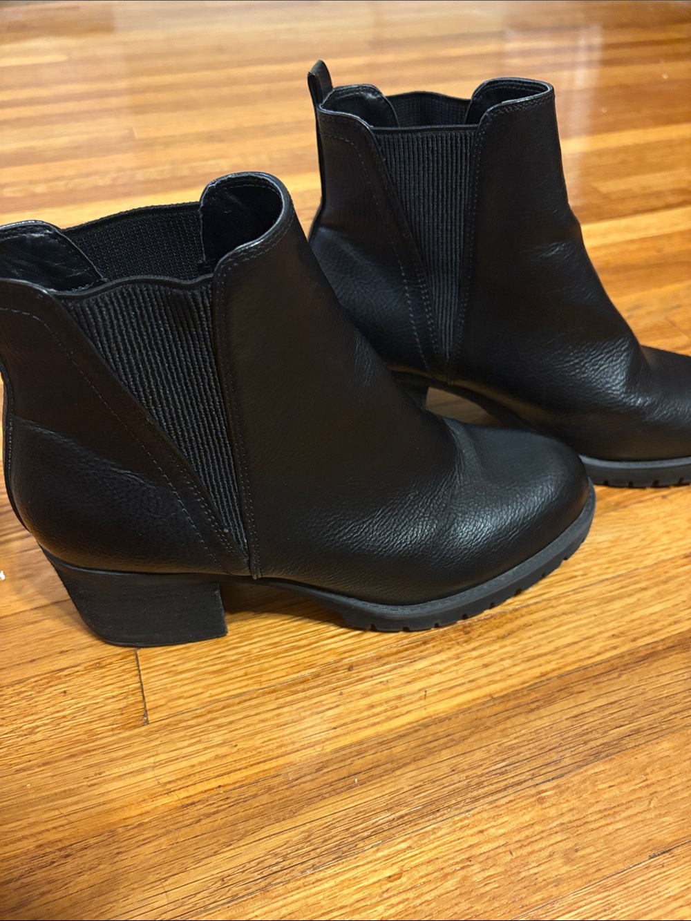 MIA Black Leather Chelsea Ankle Boots